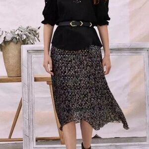 Matilda Jane Good Hart GH Wimberley Pleated Paisley Midi skirt sz  medium WSK56